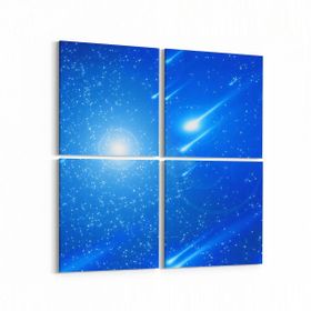 Olla 14645K4 Gece Gökyüzü Görseli Kare 4 Parça 65x65 cm Kanvas Tablo