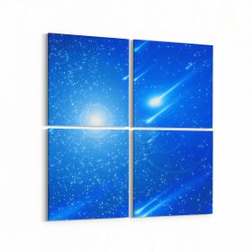 Olla 14645K4 Gece Gökyüzü Görseli Kare 4 Parça 65x65 cm Kanvas Tablo