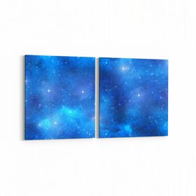 Olla 14651K2Y Gece Gökyüzü Görseli Kare 2 Parça Yatay 65x30 cm Kanvas Tablo