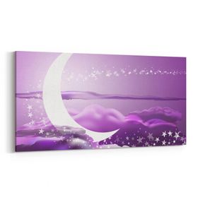 Olla 14657YD Gece Gökyüzü Görseli Yatay Dar 60x30 cm Kanvas Tablo