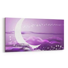 Olla 14657YD Gece Gökyüzü Görseli Yatay Dar 60x30 cm Kanvas Tablo