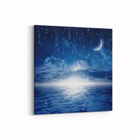 Olla 14660K Gece Gökyüzü Görseli Kare 25x25 cm Kanvas Tablo