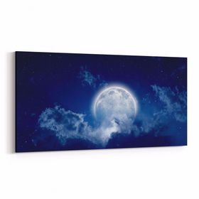 Olla 14663YD Gece Gökyüzü Görseli Yatay Dar 60x30 cm Kanvas Tablo