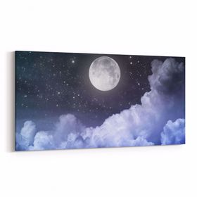 Olla 14664YD Gece Gökyüzü Görseli Yatay Dar 60x30 cm Kanvas Tablo