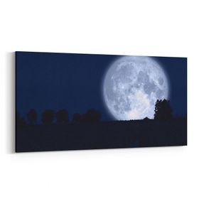 Olla 14669YD Gece Gökyüzü Görseli Yatay Dar 60x30 cm Kanvas Tablo