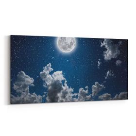 Olla 14670YD Gece Gökyüzü Görseli Yatay Dar 60x30 cm Kanvas Tablo