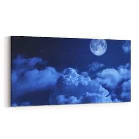 Olla 14672YD Gece Gökyüzü Görseli Yatay Dar 60x30 cm Kanvas Tablo