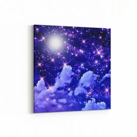 Olla 14674K Gece Gökyüzü Görseli Kare 25x25 cm Kanvas Tablo