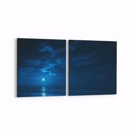 Olla 14679K2Y Gece Gökyüzü Görseli Kare 2 Parça Yatay 65x30 cm Kanvas Tablo