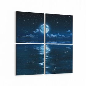 Olla 14682K4 Gece Gökyüzü Görseli Kare 4 Parça 65x65 cm Kanvas Tablo