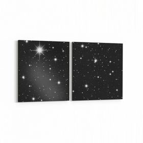 Olla 14684K2Y Gece Gökyüzü Görseli Kare 2 Parça Yatay 65x30 cm Kanvas Tablo
