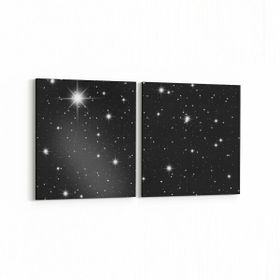 Olla 14684K2Y Gece Gökyüzü Görseli Kare 2 Parça Yatay 65x30 cm Kanvas Tablo