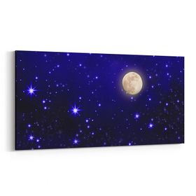Olla 14686YD Gece Gökyüzü Görseli Yatay Dar 60x30 cm Kanvas Tablo