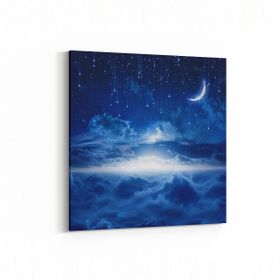 Olla 14687K Gece Gökyüzü Görseli Kare 25x25 cm Kanvas Tablo