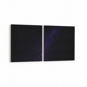 Olla 14688K2Y Gece Gökyüzü Görseli Kare 2 Parça Yatay 65x30 cm Kanvas Tablo