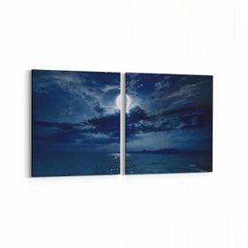 Olla 14690K2Y Gece Gökyüzü Görseli Kare 2 Parça Yatay 65x30 cm Kanvas Tablo
