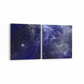 Olla 14693K2Y Gece Gökyüzü Görseli Kare 2 Parça Yatay 65x30 cm Kanvas Tablo