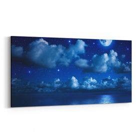 Olla 14696YD Gece Gökyüzü Görseli Yatay Dar 60x30 cm Kanvas Tablo