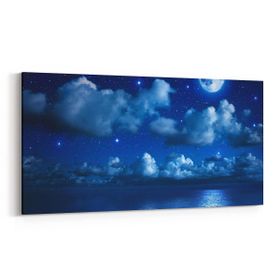 Olla 14696YD Gece Gökyüzü Görseli Yatay Dar 60x30 cm Kanvas Tablo