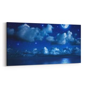 Olla 14696YD Gece Gökyüzü Görseli Yatay Dar 60x30 cm Kanvas Tablo