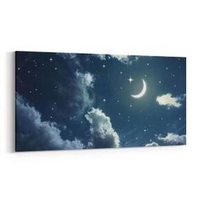 Olla 14714YD Gece Gökyüzü Görseli Yatay Dar 60x30 cm Kanvas Tablo