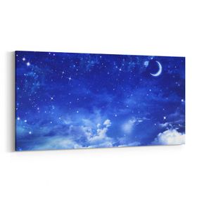 Olla 14718YD Gece Gökyüzü Görseli Yatay Dar 60x30 cm Kanvas Tablo