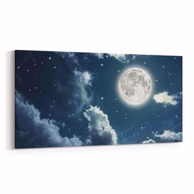 Olla 14720YD Gece Gökyüzü Görseli Yatay Dar 60x30 cm Kanvas Tablo
