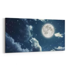 Olla 14720YD Gece Gökyüzü Görseli Yatay Dar 60x30 cm Kanvas Tablo