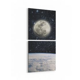 Olla 14722K2D Gece Gökyüzü Görseli Kare 2 Parça Dikey 30x65 cm Kanvas Tablo