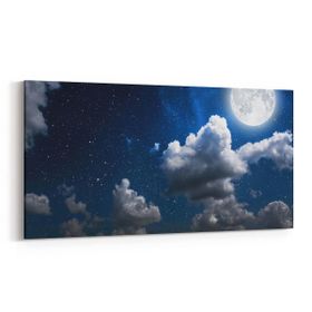 Olla 14726YD Gece Gökyüzü Görseli Yatay Dar 60x30 cm Kanvas Tablo