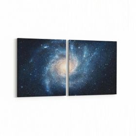 Olla 14735K2Y Gece Gökyüzü Görseli Kare 2 Parça Yatay 65x30 cm Kanvas Tablo