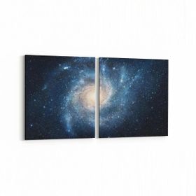Olla 14735K2Y Gece Gökyüzü Görseli Kare 2 Parça Yatay 65x30 cm Kanvas Tablo
