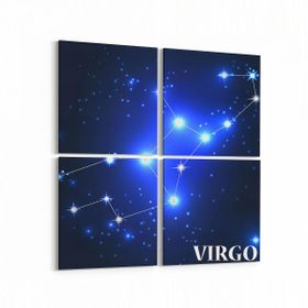 Olla 14743K4 Gece Gökyüzü Görseli Kare 4 Parça 65x65 cm Kanvas Tablo