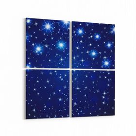 Olla 14754K4 Gece Gökyüzü Görseli Kare 4 Parça 65x65 cm Kanvas Tablo