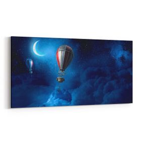 Olla 14758YD Gece Gökyüzü Görseli Yatay Dar 60x30 cm Kanvas Tablo