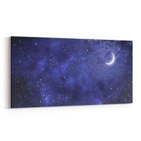 Olla 14764YD Gece Gökyüzü Görseli Yatay Dar 60x30 cm Kanvas Tablo