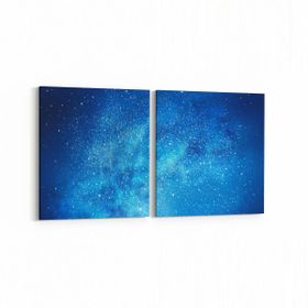 Olla 14766K2Y Gece Gökyüzü Görseli Kare 2 Parça Yatay 65x30 cm Kanvas Tablo