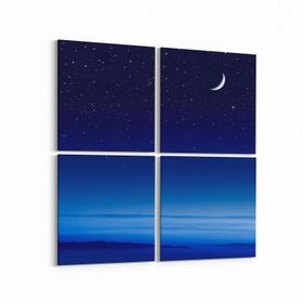 Olla 14768K4 Gece Gökyüzü Görseli Kare 4 Parça 65x65 cm Kanvas Tablo