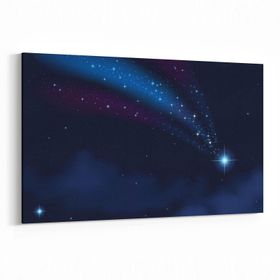 Olla 14777Y Gece Gökyüzü Görseli Yatay 30x20 cm Kanvas Tablo