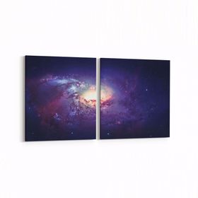 Olla 14782K2Y Gece Gökyüzü Görseli Kare 2 Parça Yatay 65x30 cm Kanvas Tablo