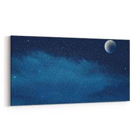 Olla 14791YD Gece Gökyüzü Görseli Yatay Dar 60x30 cm Kanvas Tablo