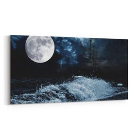 Olla 14805YD Gece Gökyüzü Görseli Yatay Dar 60x30 cm Kanvas Tablo