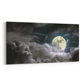 Olla 14812YD Gece Gökyüzü Görseli Yatay Dar 60x30 cm Kanvas Tablo