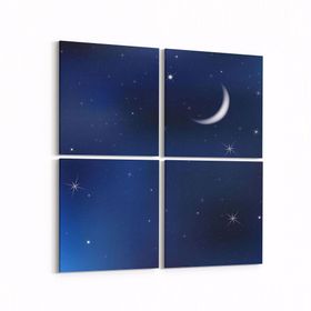 Olla 14820K4 Gece Gökyüzü Görseli Kare 4 Parça 65x65 cm Kanvas Tablo