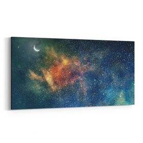 Olla 14822YD Gece Gökyüzü Görseli Yatay Dar 60x30 cm Kanvas Tablo