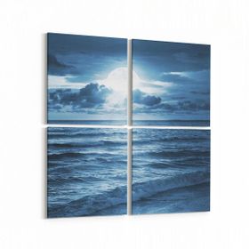 Olla 14823K4 Gece Gökyüzü Görseli Kare 4 Parça 65x65 cm Kanvas Tablo