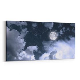 Olla 14825YD Gece Gökyüzü Görseli Yatay Dar 60x30 cm Kanvas Tablo