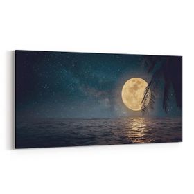 Olla 14827YD Gece Gökyüzü Görseli Yatay Dar 60x30 cm Kanvas Tablo