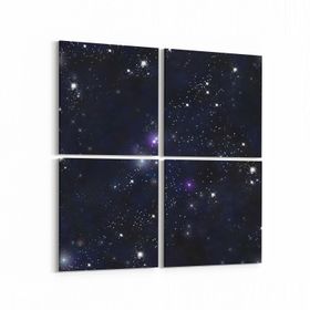 Olla 14840K4 Gece Gökyüzü Görseli Kare 4 Parça 65x65 cm Kanvas Tablo