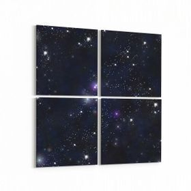 Olla 14840K4 Gece Gökyüzü Görseli Kare 4 Parça 65x65 cm Kanvas Tablo